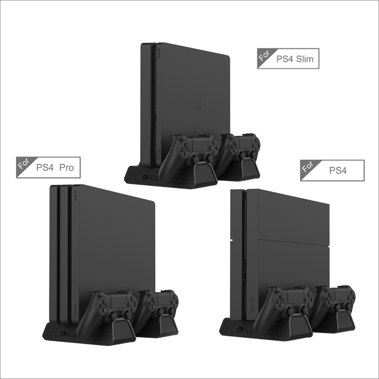  Dobe PS4 Pro Dual Charging Dock Veritcal Stand USB HUB with  Cooling Fan for Sony PlayStation 4 Pro and PS4 Slim System : Video Games