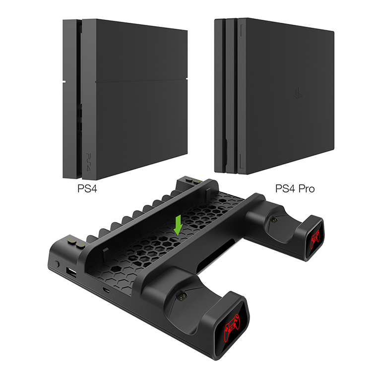  Dobe PS4 Pro Dual Charging Dock Veritcal Stand USB HUB with  Cooling Fan for Sony PlayStation 4 Pro and PS4 Slim System : Video Games